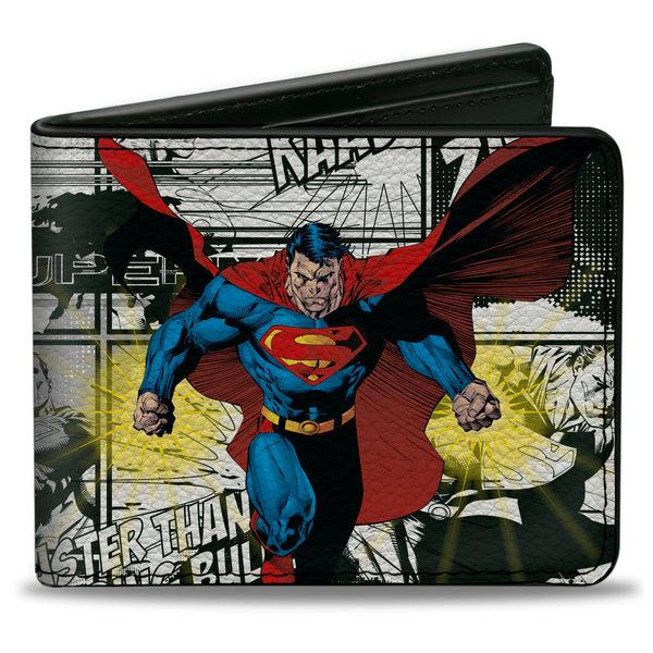 Buckle-Down Bi-Fold Wallet - Superman B-Movie Comic Book Panels Poses