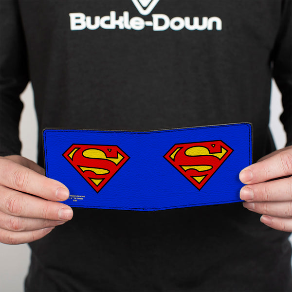Buckle-Down Bi-Fold Wallet - Superman Shield Blue Red Yellow