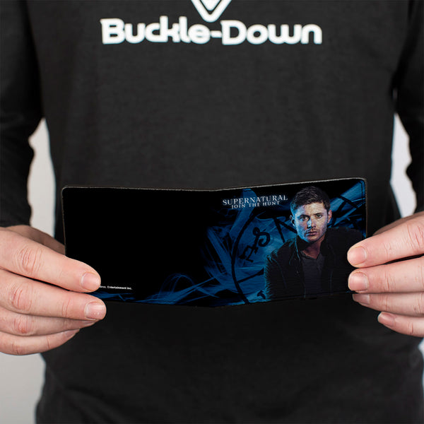 Buckle-Down Bi-Fold Wallet - SUPERNATURAL Dean Pose2 JOIN THE HUNT Blues White