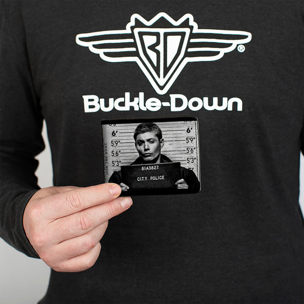 Buckle-Down Bi-Fold Wallet - Supernatural Dean + Sam Mug Shots Grays Black White
