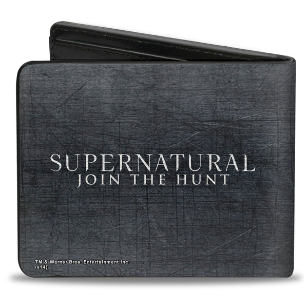Buckle-Down Bi-Fold Wallet - Supernatural NOTHING IN OUR LIVES IS SIMPLE Devil's Trap Symbol + Logo Grays