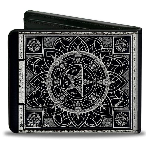 Buckle-Down Bi-Fold Wallet - Supernatural Pentagram Mandala Black/White