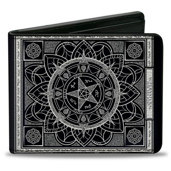 Buckle-Down Bi-Fold Wallet - Supernatural Pentagram Mandala Black/White