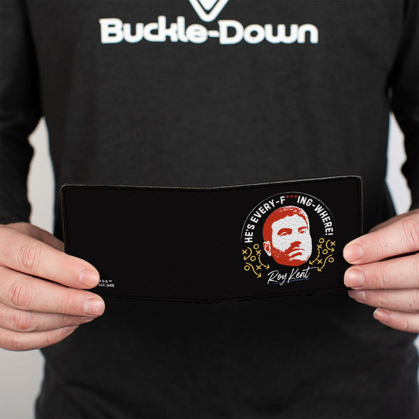 Buckle-Down Bi-Fold Wallet - Ted Lasso ROY KENT Quote And Face Black Multi Color