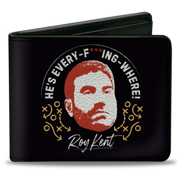 Buckle-Down Bi-Fold Wallet - Ted Lasso ROY KENT Quote and Face Black Multi Color