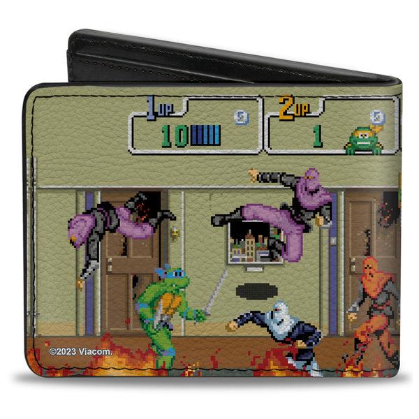 Buckle-Down Bi-Fold Wallet - Teenage Mutant Ninja Turtles 8-Bit Video Battle Scene