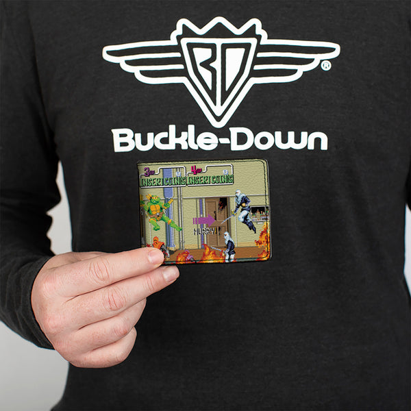 Buckle-Down Bi-Fold Wallet - Teenage Mutant Ninja Turtles 8-Bit Video Battle Scene