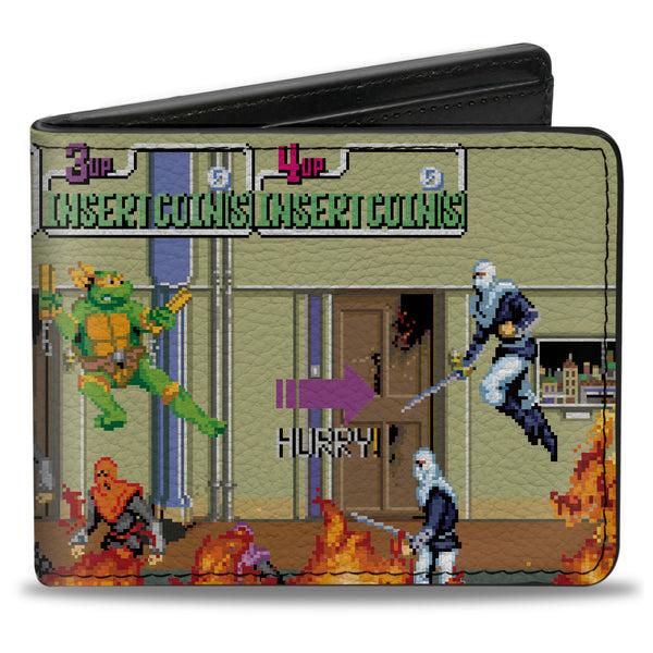 Buckle-Down Bi-Fold Wallet - Teenage Mutant Ninja Turtles 8-Bit Video Battle Scene