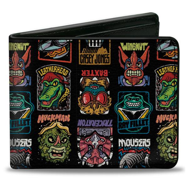 Buckle-Down Bi-Fold Wallet - Teenage Mutant Ninja Turtles Allies and Villains Poses Black
