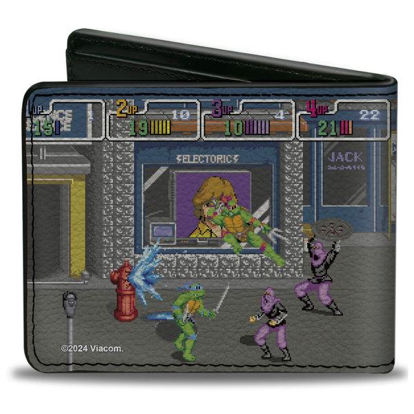 Buckle-Down Bi-Fold Wallet - Teenage Mutant Ninja Turtles Battle Purple Foot Soldier Ninja Arcade Scene
