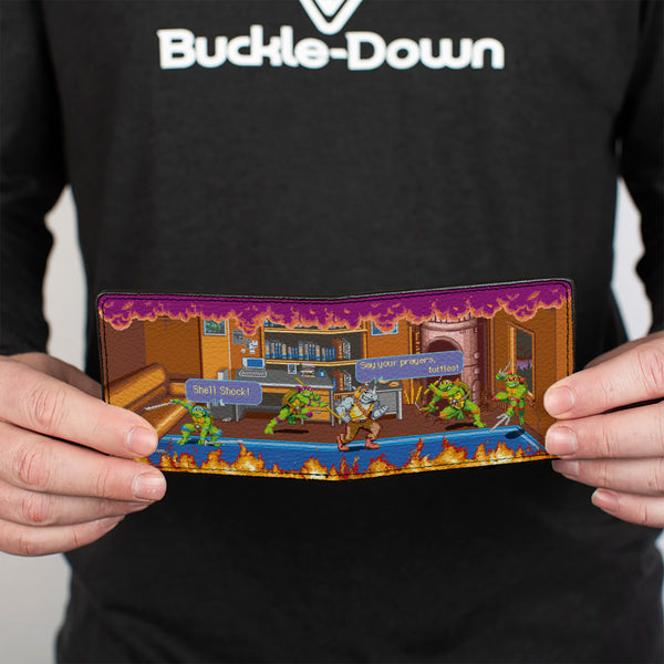 Buckle-Down Bi-Fold Wallet - Teenage Mutant Ninja Turtles Battle Rocksteady Arcade Scene