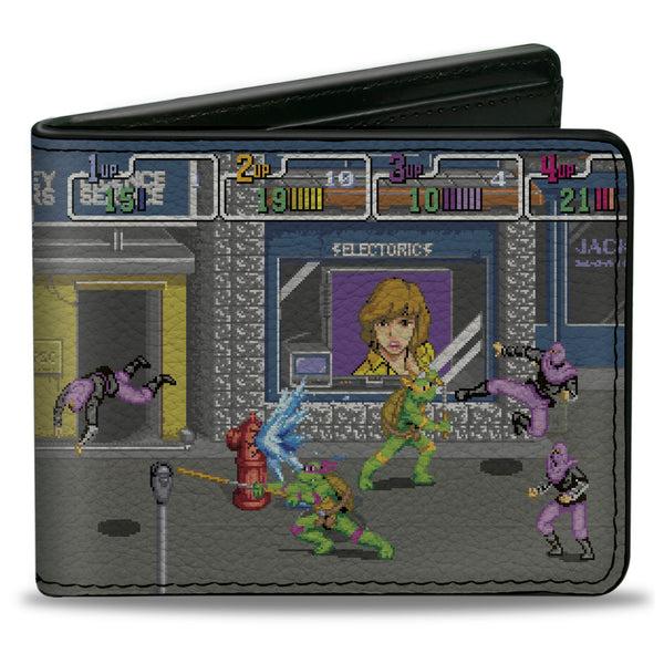 Buckle-Down Bi-Fold Wallet - Teenage Mutant Ninja Turtles Battle Purple Foot Soldier Ninja Arcade Scene