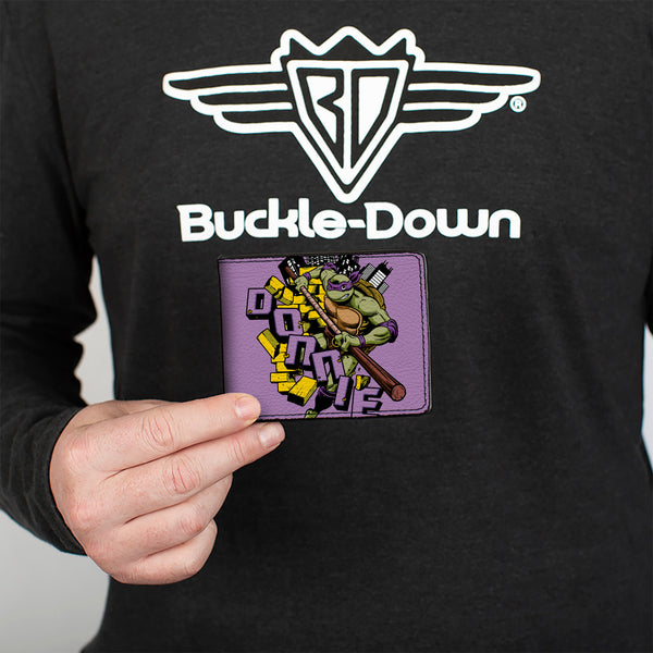 Buckle-Down Bi-Fold Wallet - Teenage Mutant Ninja Turtles DONNIE Action Pose Purple