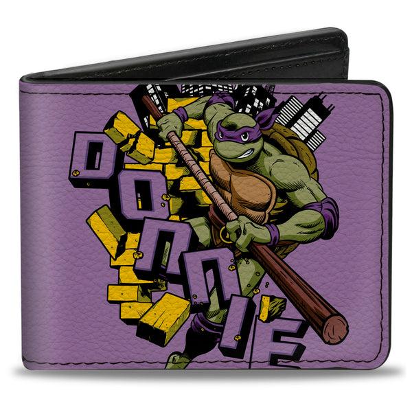 Buckle-Down Bi-Fold Wallet - Teenage Mutant Ninja Turtles DONNIE Action Pose Purple