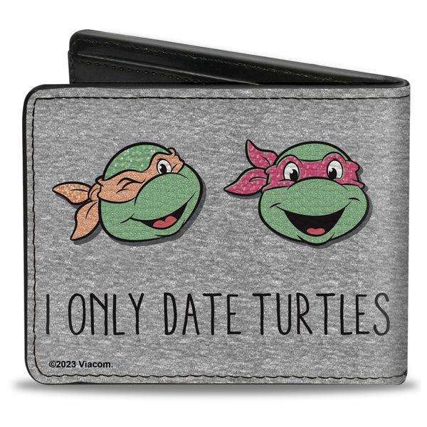 Buckle-Down Bi-Fold Wallet - Teenage Mutant Ninja Turtles I ONLY DATE TURTLES Expressions Grays