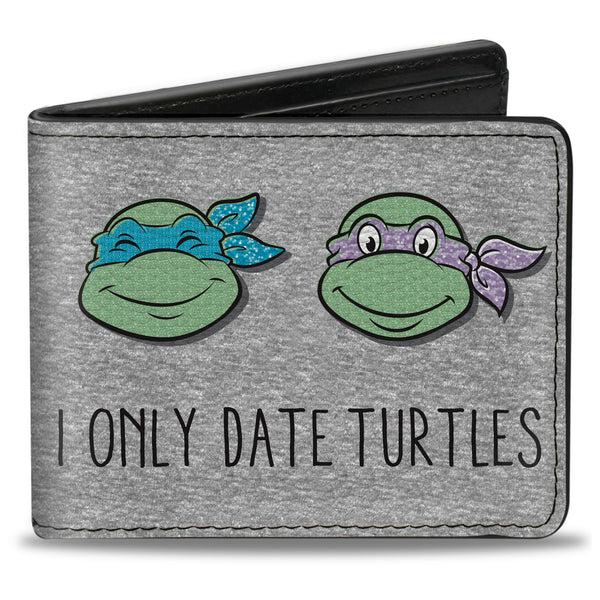 Buckle-Down Bi-Fold Wallet - Teenage Mutant Ninja Turtles I ONLY DATE TURTLES Expressions Grays