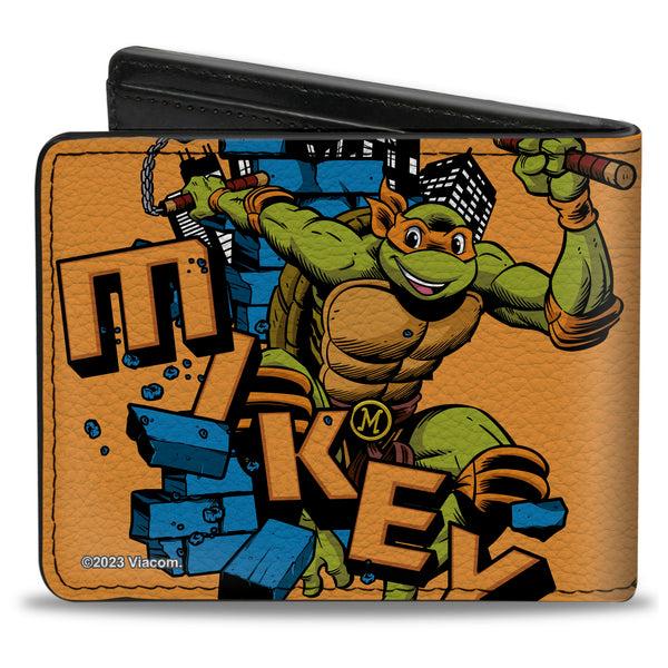 Buckle-Down Bi-Fold Wallet - Teenage Mutant Ninja Turtles MIKEY Action Pose Orange