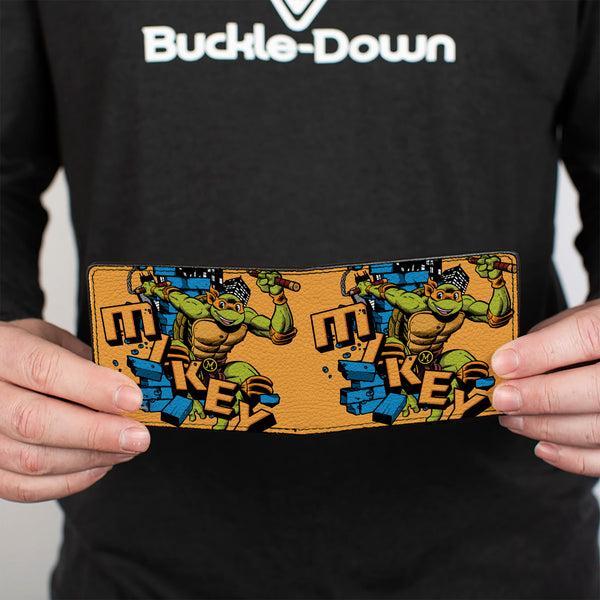 Buckle-Down Bi-Fold Wallet - Teenage Mutant Ninja Turtles MIKEY Action Pose Orange