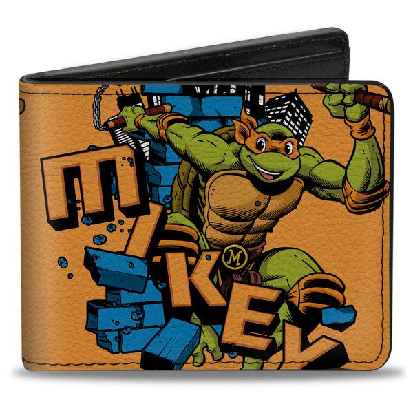 Buckle-Down Bi-Fold Wallet - Teenage Mutant Ninja Turtles MIKEY Action Pose Orange