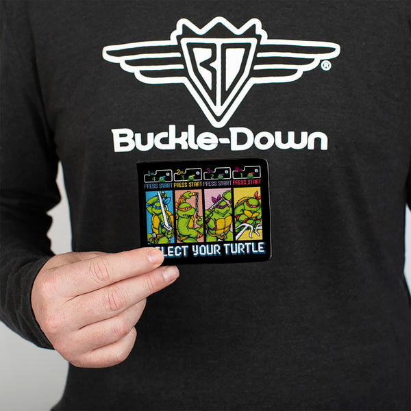 Buckle-Down Bi-Fold Wallet - Teenage Mutant Ninja Turtles SELECT YOUR TURTLE Start Screen Pose Blocks