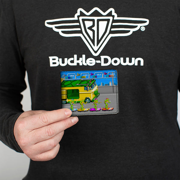 Buckle-Down Bi-Fold Wallet - Teenage Mutant Ninja Turtles Skating Party Van Arcade Scene