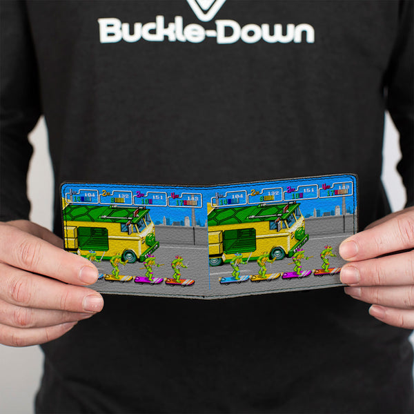 Buckle-Down Bi-Fold Wallet - Teenage Mutant Ninja Turtles Skating Party Van Arcade Scene