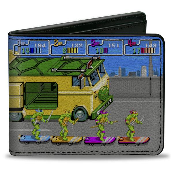 Buckle-Down Bi-Fold Wallet - Teenage Mutant Ninja Turtles Skating Party Van Arcade Scene