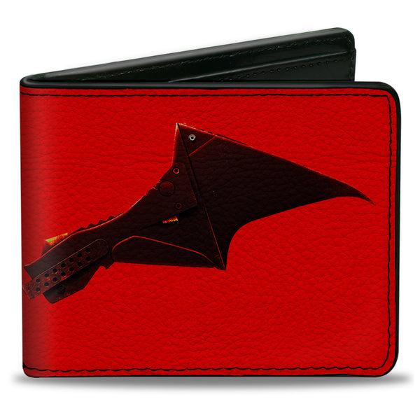 Buckle-Down Bi-Fold Wallet - The Batman Movie Bat Wings Weathered Red Black