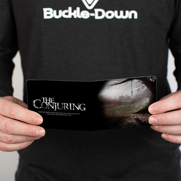 Buckle-Down Bi-Fold Wallet - The Conjuring House Scene + Logo Black White