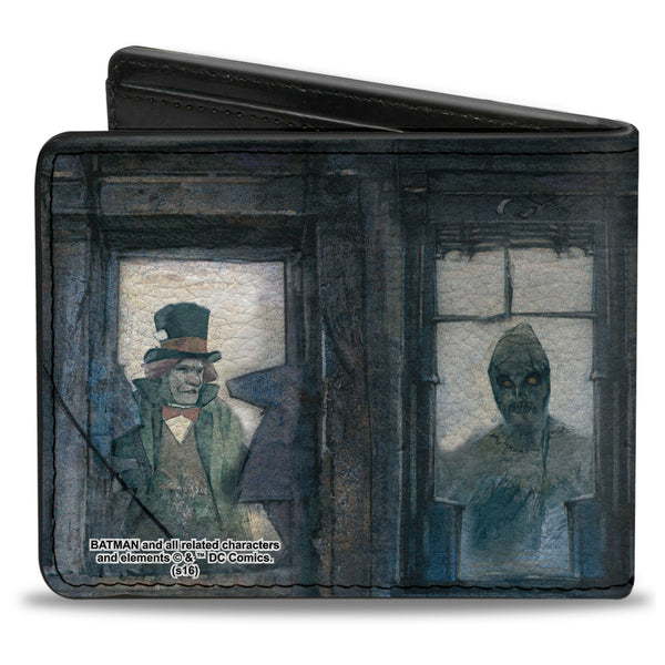 Buckle-Down Bi-Fold Wallet - The Dark Knight Annual #1 Cover Pose Batman Action Mad Hatter Scarecrow Penguin In Windows