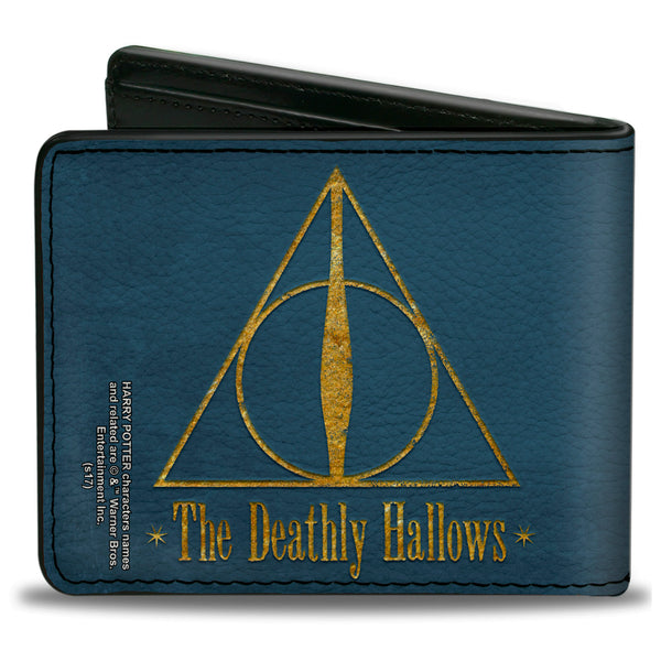Buckle-Down Bi-Fold Wallet - THE DEATHLY HALLOWS Symbol Blue Gold