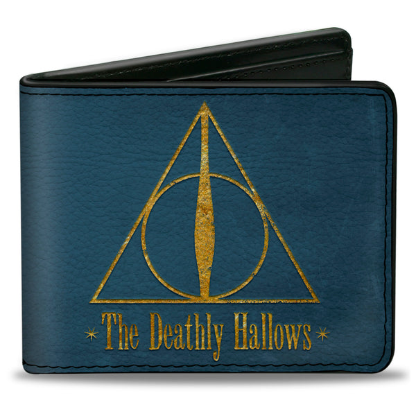 Buckle-Down Bi-Fold Wallet - THE DEATHLY HALLOWS Symbol Blue Gold