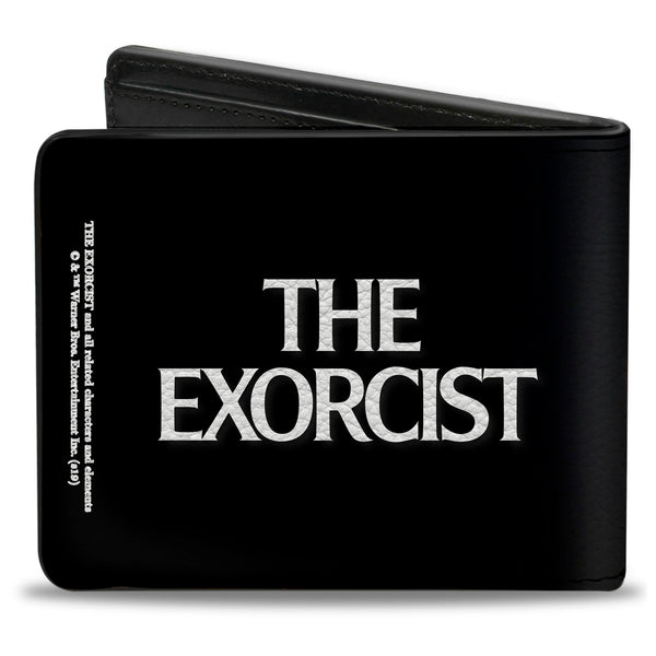 Buckle-Down Bi-Fold Wallet - The Exorcist Regan's Face CLOSE-UP + Logo Black White