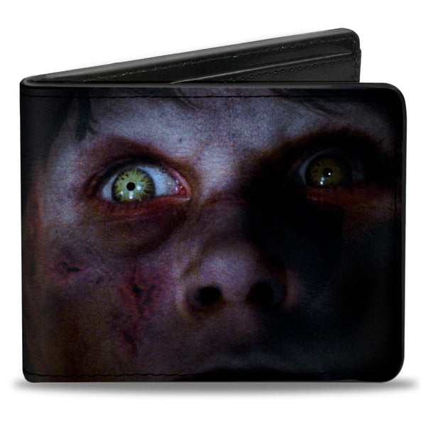 Buckle-Down Bi-Fold Wallet - The Exorcist Regan's Face CLOSE-UP + Logo Black White