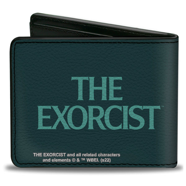 Buckle-Down Bi-Fold Wallet - The Exorcist Vintage Regan Levitation Scene Poster + Title Logo Black Greens
