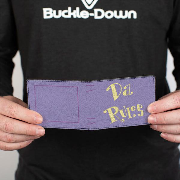Buckle-Down Bi-Fold Wallet - The Fairly OddParent DA RULES Book Lavender/Yellow