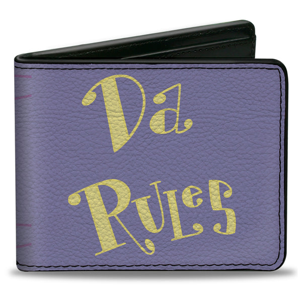 Buckle-Down Bi-Fold Wallet - The Fairly OddParent DA RULES Book Lavender/Yellow