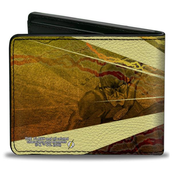 Buckle-Down Bi-Fold Wallet - The Flash Rebirth Running Action Pose Rays Yellows Reds