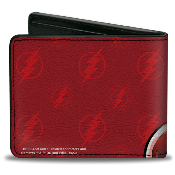 Buckle-Down Bi-Fold Wallet - The Flash Running Pose With Lightning Icon Reds