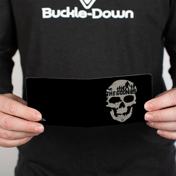 Buckle-Down Bi-Fold Wallet - THE GOONIES One Eye Willy Skull Map Black