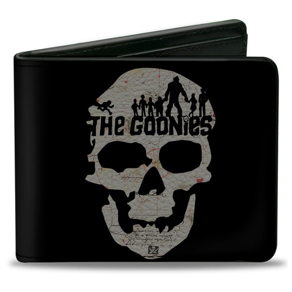 Buckle-Down Bi-Fold Wallet - THE GOONIES One Eye Willy Skull Map Black