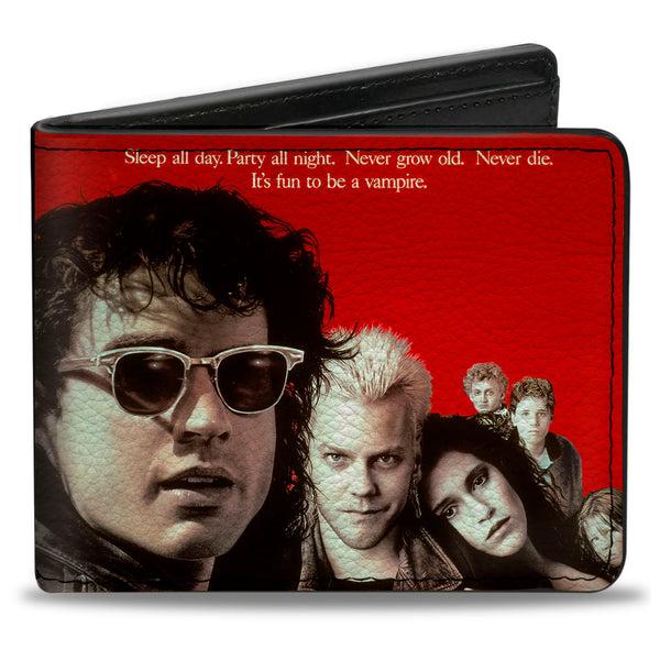 Buckle-Down Bi-Fold Wallet - The Lost Boys Cast Pose Quote Red White + Logo Black White Red