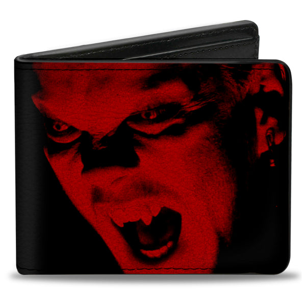Buckle-Down Bi-Fold Wallet - The Lost Boys David Face CLOSE-UP + Logo Black Reds White