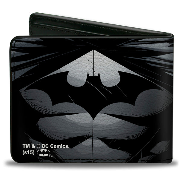 Buckle-Down Bi-Fold Wallet - The New 52 Batman Chest Logo Grays Black