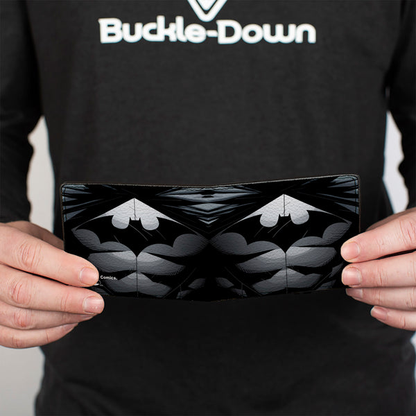 Buckle-Down Bi-Fold Wallet - The New 52 Batman Chest Logo Grays Black