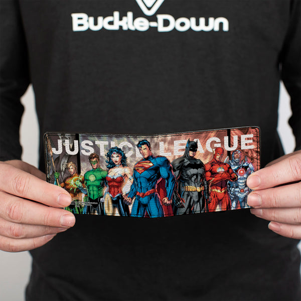 Buckle-Down Bi-Fold Wallet - THE NEW 52 JUSTICE LEAGUE Issue #1 7-Superhero Variant Cover Group Pose