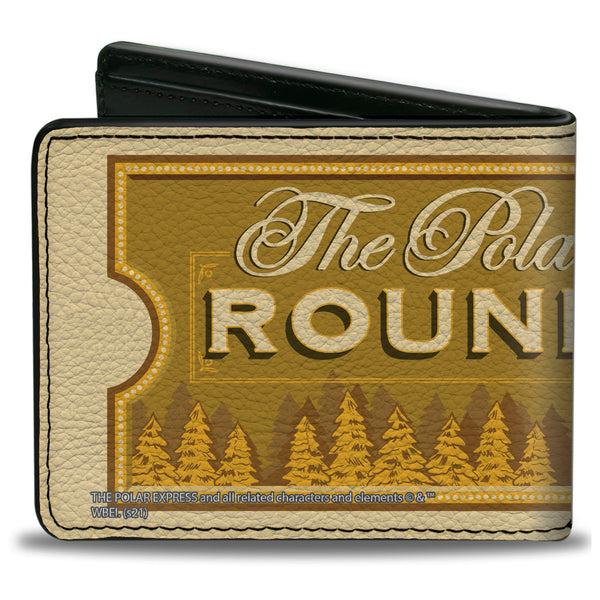 Buckle-Down Bi-Fold Wallet - THE POLAR EXPRESS ROUND TRIP Train Ticket Golds