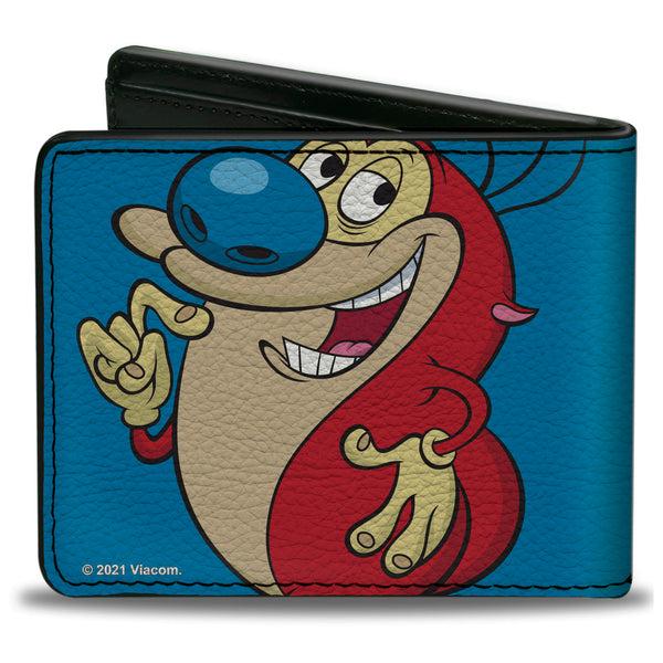 Buckle-Down Bi-Fold Wallet - The Ren & Stimpy Show Ren And Stimpy Behind Pose Blue