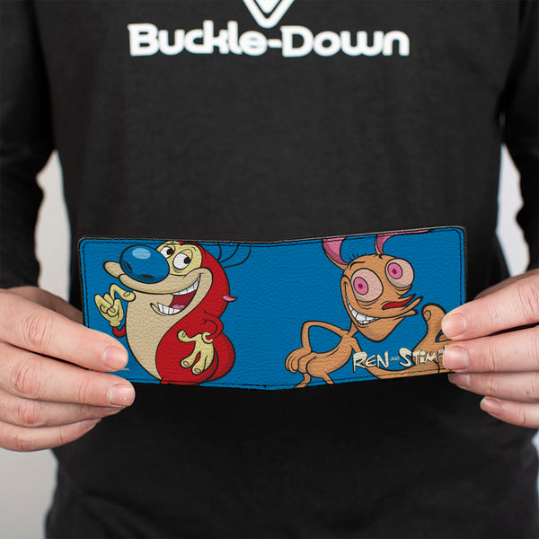 Buckle-Down Bi-Fold Wallet - The Ren & Stimpy Show Ren And Stimpy Behind Pose Blue