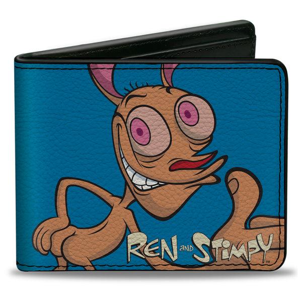 Buckle-Down Bi-Fold Wallet - The Ren & Stimpy Show Ren and Stimpy Behind Pose Blue